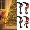 Christmas Stocking Hanger For Mantel Christmas Stocking Holder Hang Ornaments Santa Claus Convenient Hooks Xmas Stocking Holder