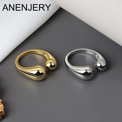 Silver Color Minimalist Water Drop Gold Colour Ring for Women Retro Jewelry Girls Accessories Gift