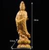 Natural Cypress Guanyin  Buddha Decorative Characters Statue ,Solid Wood Art Carving Home Room Office Feng Shui Statue