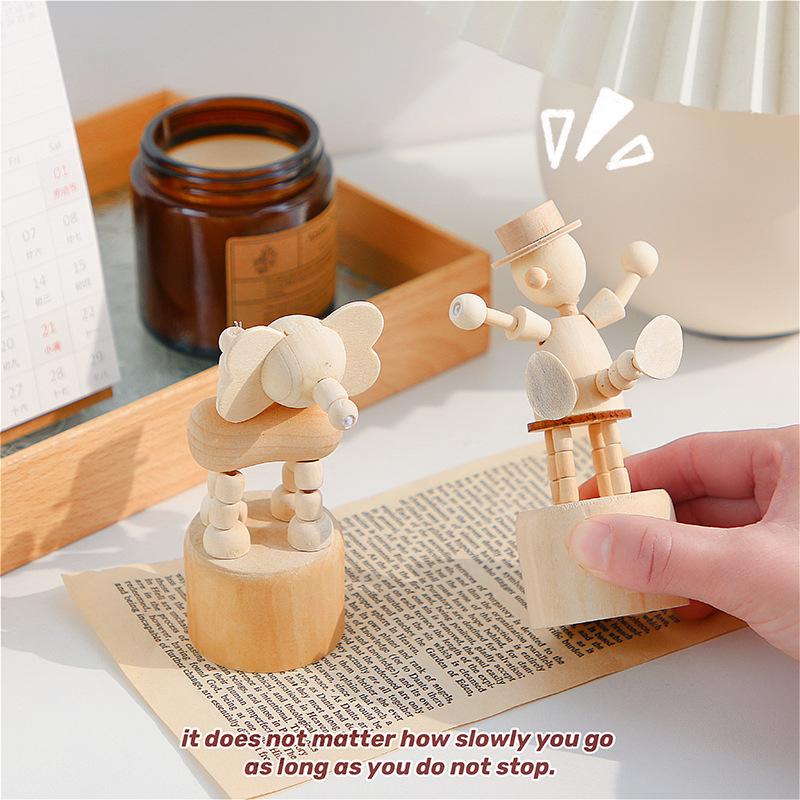 Nordic-Style Cute Wooden Animal Mini Ornaments: Creative Educational Toys for Kids' Bedroom Decor