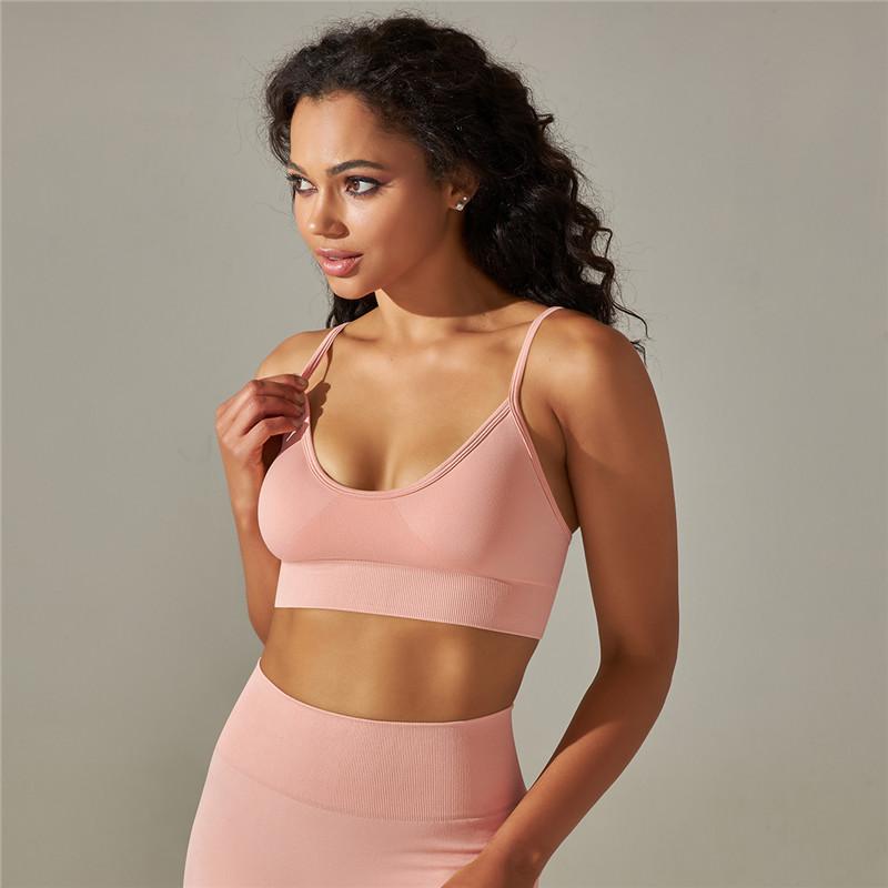 Nessaj Damski stanik sportowy siłownia bielizna fitness joga sportowy podkoszulek bez rękawów kamizelka do biegania