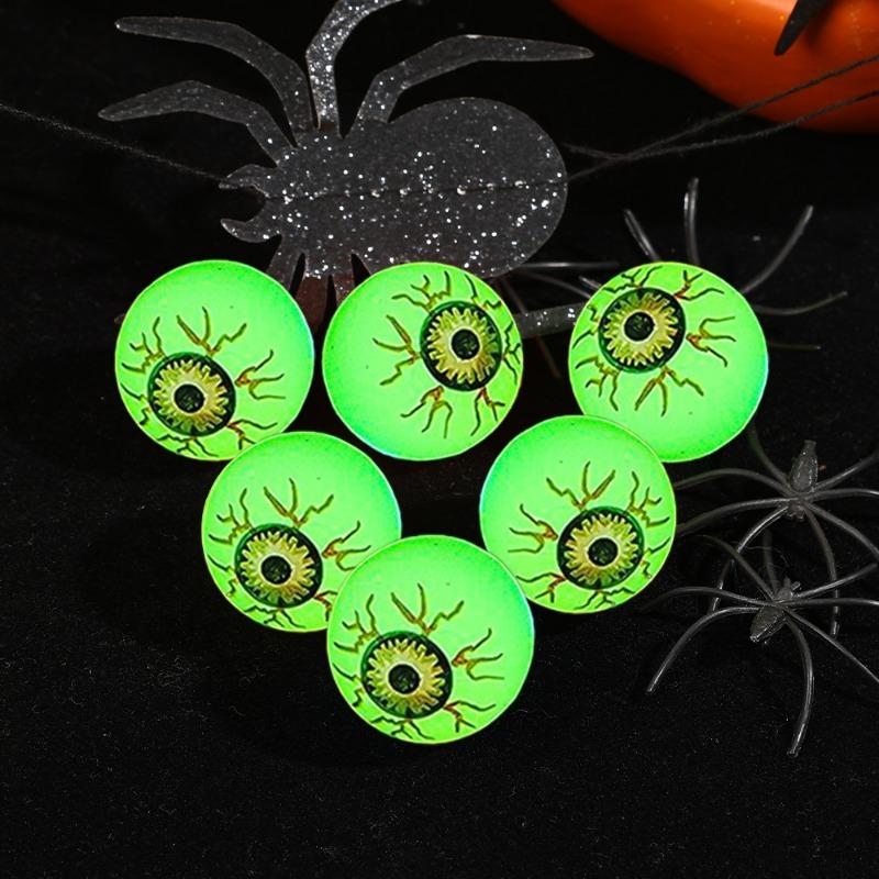 30/5Pcs Funny Bouncy Eyeballs Glow In The Dark Scary Green Eye Balls Halloween Haunted House Thematic Decorations Party Supplies