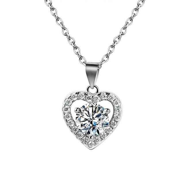 Classic 1ct Moissanite Necklace For Charm Women 1ct Diamond Pendant Silver 925 Jewelry Engagement Wedding Party Gifts