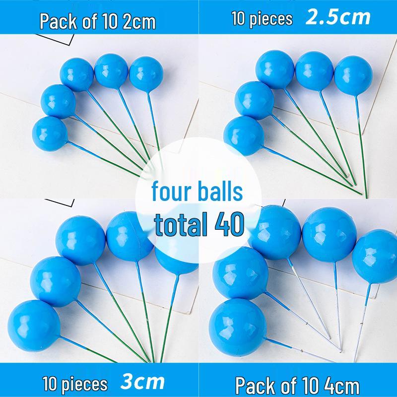 100pcs Cake Toppers: Gold, Silver, and Colorful Balls for Birthday Party Decorations