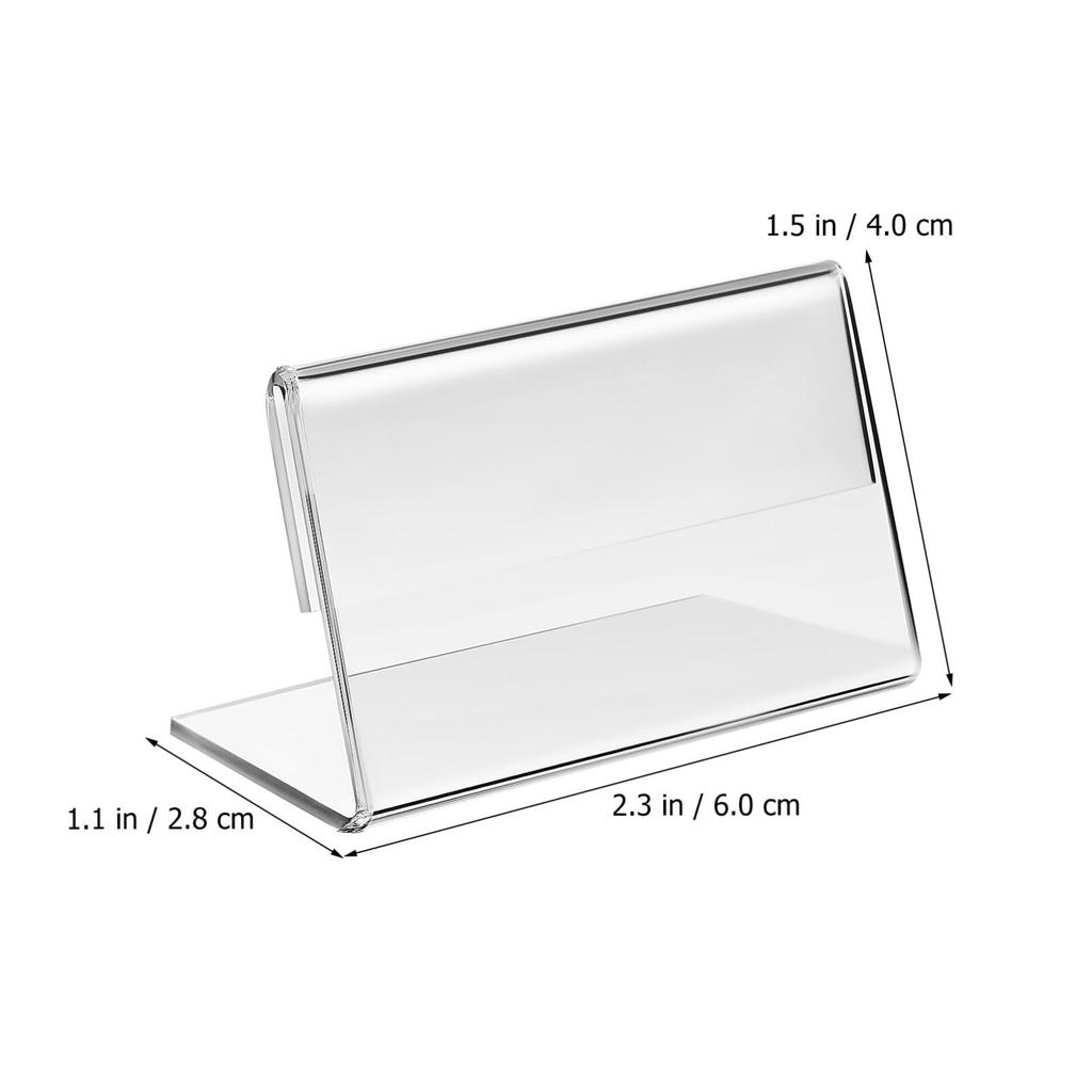 NUOLUX Pop Stand Acrylic Stand of Card Holder Business Card Size Price Card Holder Sign Stand Price Tag Tabletop Stand Promotional Item Display