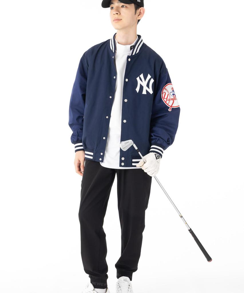 NEW ERA Stretch Cotton Varsity Jacket 15129451 NER37G1029 New York Yankees Size M Navy/Blue