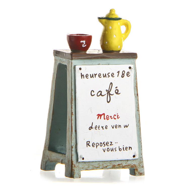 Creative Teapot Cup Billboard Mini Model Ornament For Micro Landscape Prop Decor