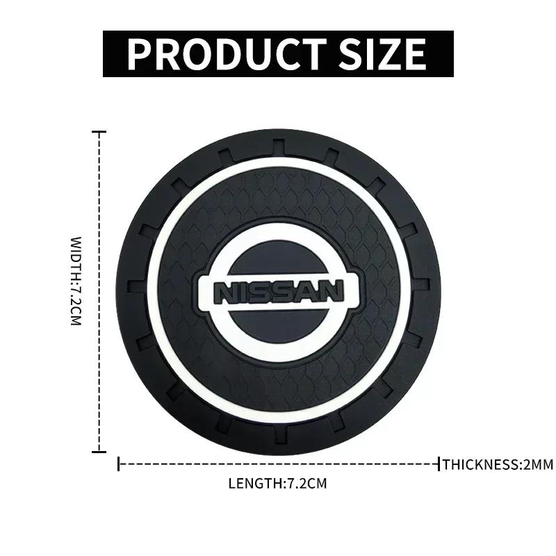 2pcs Car Coaster Water Cup Slot Non-Slip Mat Pad Silicone For Nissan J10 X-Trail Qashqai Juke Leaf Micra NOTE Patrol Gadgets