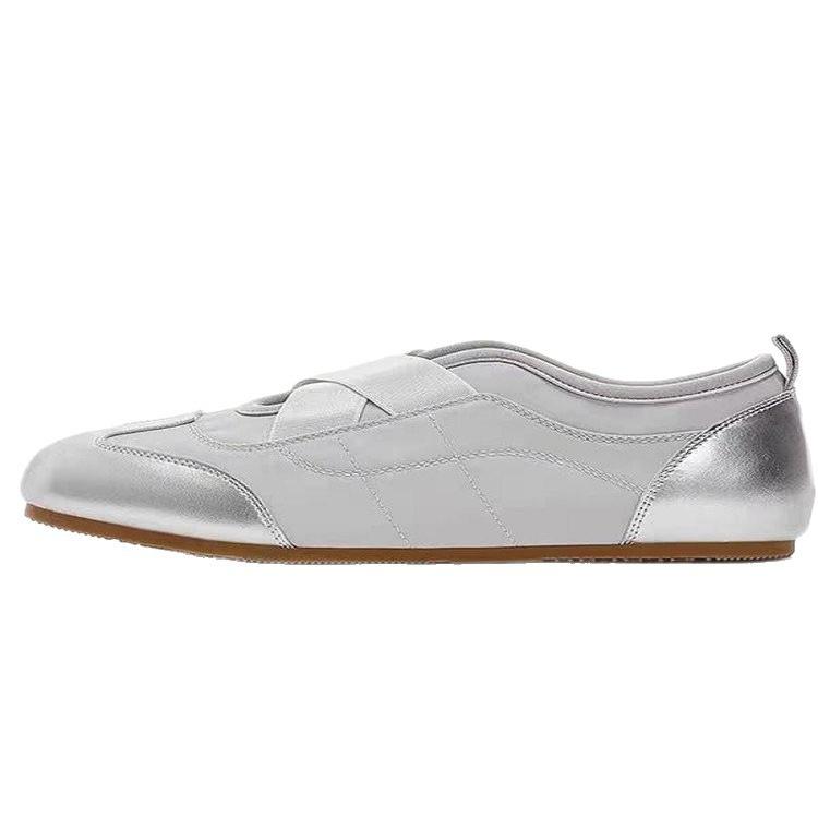 French spring new shallow single shoes flat bottom cross strap niche ballet shoes outer wear