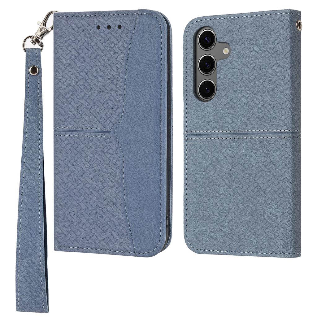 For Samsung Galaxy S25 Case Woven Texture PU Leather Wallet Phone Cover