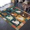 2025 Neuer Retro Patchwork Tier Teppich für Wohnzimmer Schlafzimmer Zuhause Sofa Dekoration, Kinderspiel Rutschfeste Fußmatte06