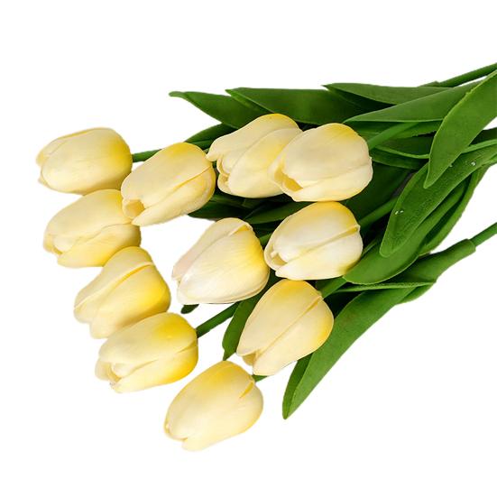 10Pcs Artificial Tulip Realistic Fake Flower Branch Home Office Wedding Party Table Centerpiece Indoor Outdoor Faux Bloom Plants Decoration