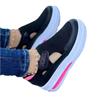 Spring and Summer New Hollow Thick-soled Large-size Casual Single Shoes Women's Breathable Fly-woven Velcro Mesh Women's Single Shoes