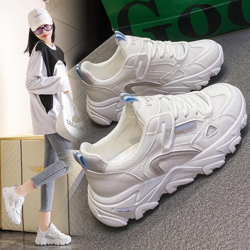 Showing feet small women's shoes spring and summer new breathable mesh dad shoes women's ultra-lightweight shock-absorbing sports shoes women's