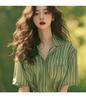 2025 Summer New French Elegant Style Small Shirt Fashion Vertical Stripe Age reducing Western Style Shirt Top for Women