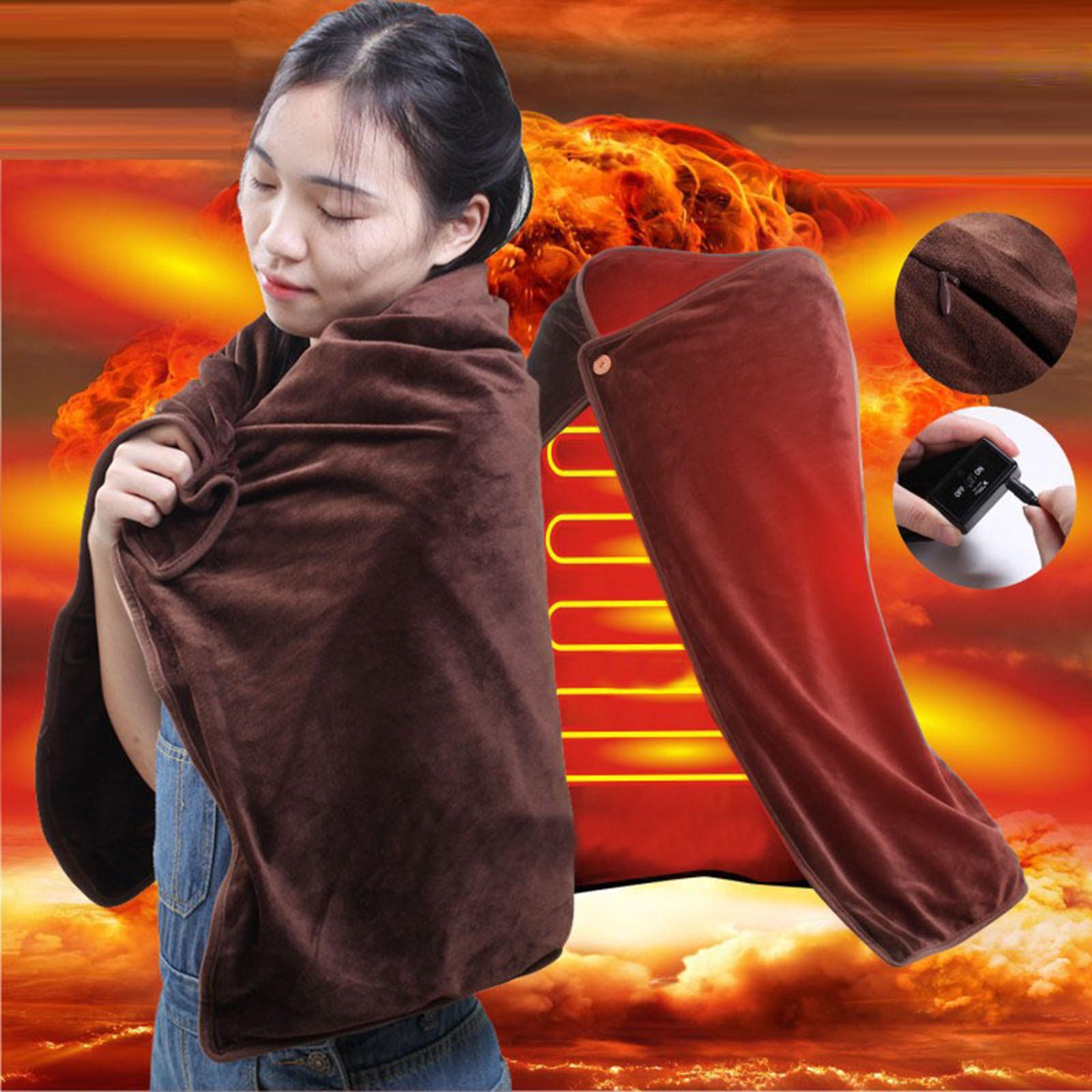 

Подушка для шали с подогревом, теплое одеяло с электрическим подогревом для дома, согревающий коленный матрас One Size коричневый