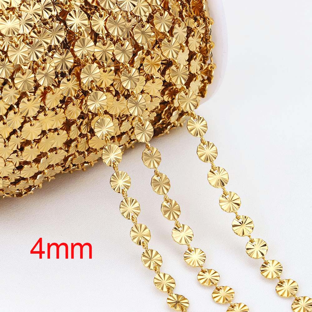 2Meters Multi-Size Stainless Steel Sunflower Thin Chain Radial Lines O Shape Chain Jewelry Making DIY Necklace Bracelet Supplies