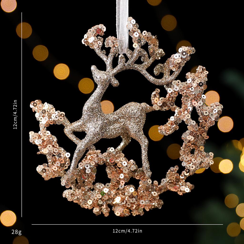 Christmas Scene Decor With Pc Snowflake And Reindeer Ornaments For Holiday Party