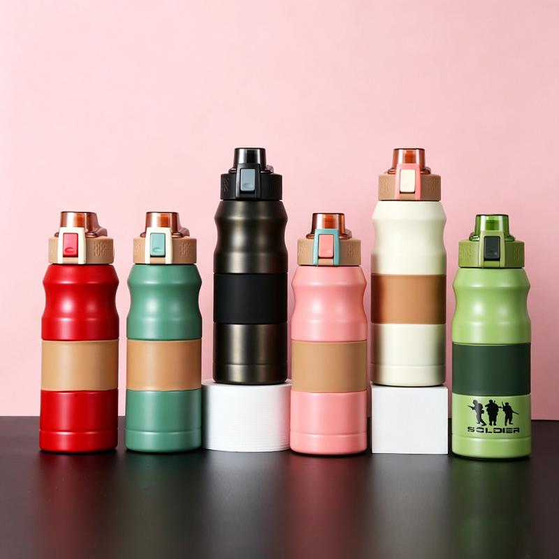 Vaso Térmico Deportivo de Acero Inoxidable 304 para Niños 680ml Botella de Agua Aislada Portátil para Exteriores para Niños Vuelta al Cole