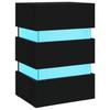 VidaXL LED Bedside Table Nightstand Bedside Cabinet Bedside Unit Bedroom Home Interior Black 45x35x67 326841