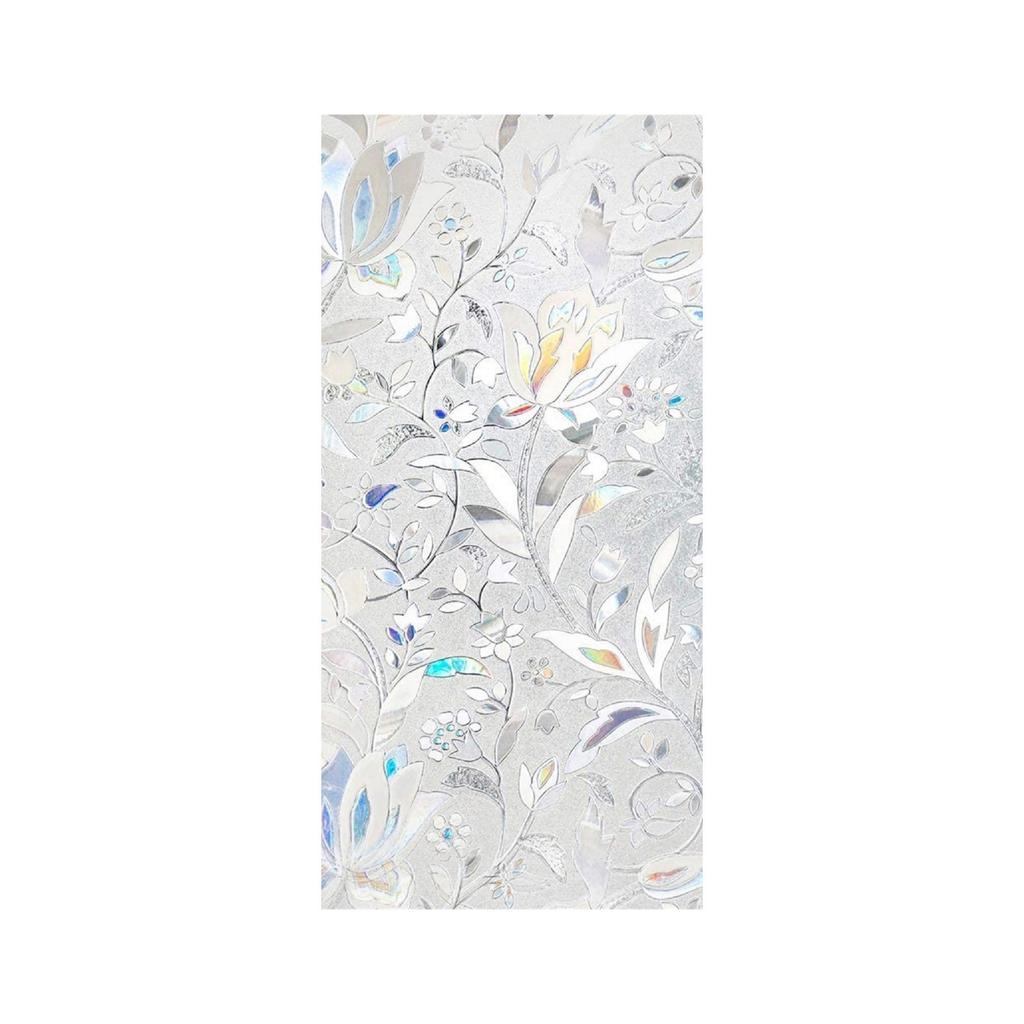 Static Adhesive Free Transparent Opaque Tulips Privacy Film Glass Film