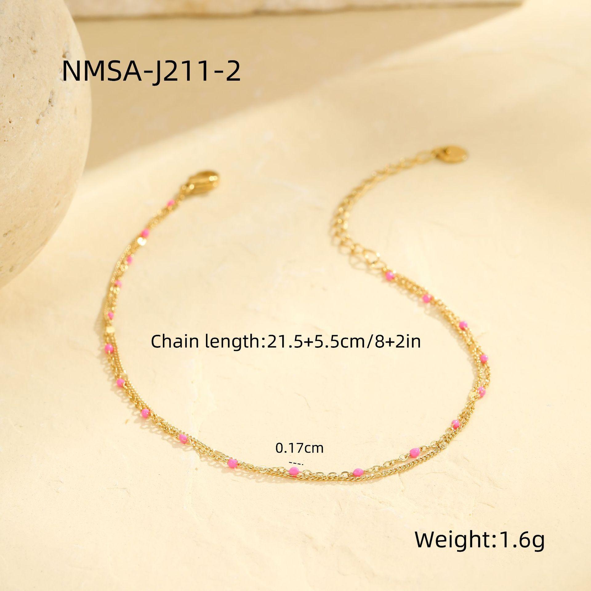 GEMCHIC Women s Summer Colorful Enamel Drop Bean Stainless Steel Anklet