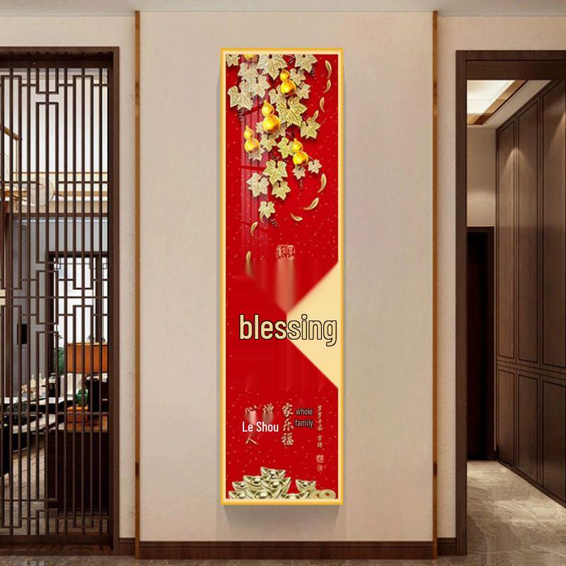 Slim Vertical Self-Adhesive Mural: Elegant Decorative Sticker for Entrance Hall or Corridor