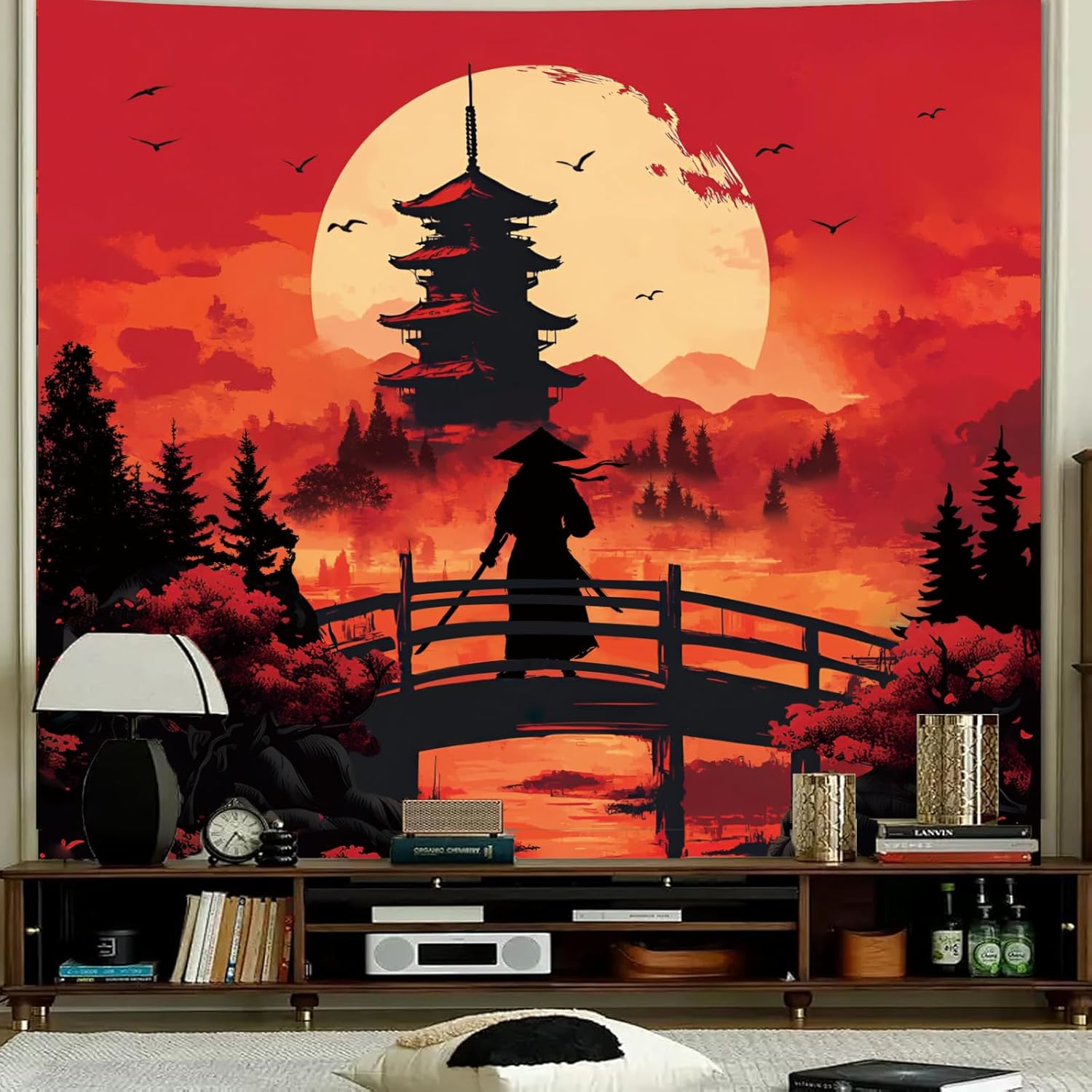 Tapestry apdidl anime Japanese samurai wall 75x100