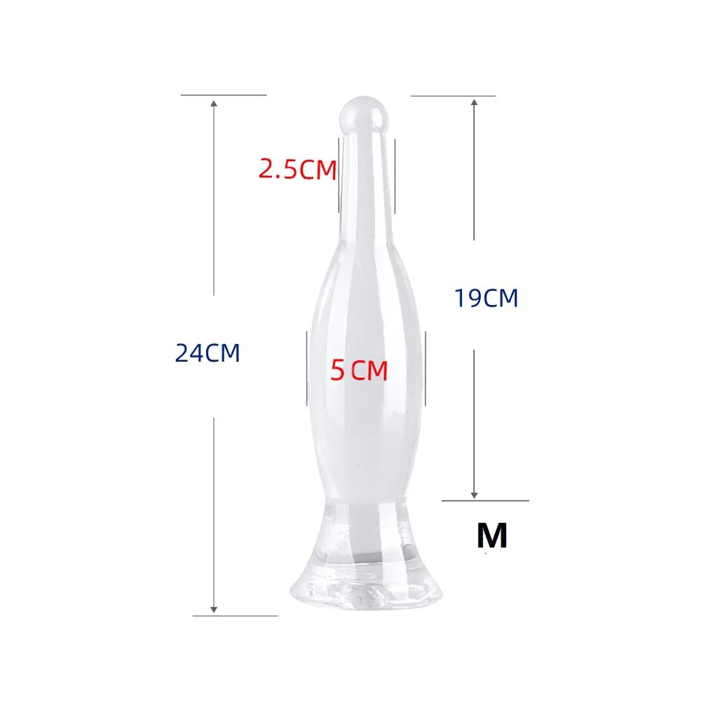 20-29cm Crystal Blue Vase Anal Plug Butt Plug Health Soft TPE Material Beer Bottle Shape Anal Dildo Adult Anal Sex Toy For Women