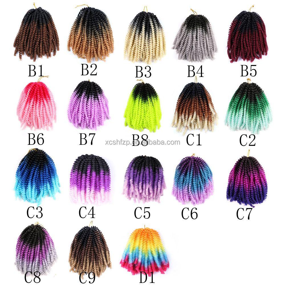 8inch Spring Twist Hair for Braids 30strands Curly Twist Water Wavy Crochet Hair Extensions Pre Looped Passion Spring Twist Hair