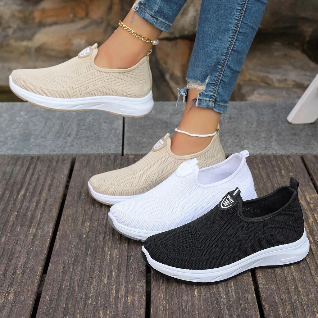 Casual Shoes Women Lightweight Breathable Big Size Flats for Lady, Slip on Shoes Outdoor Sport Tennis Shoes Fashion Sneakers