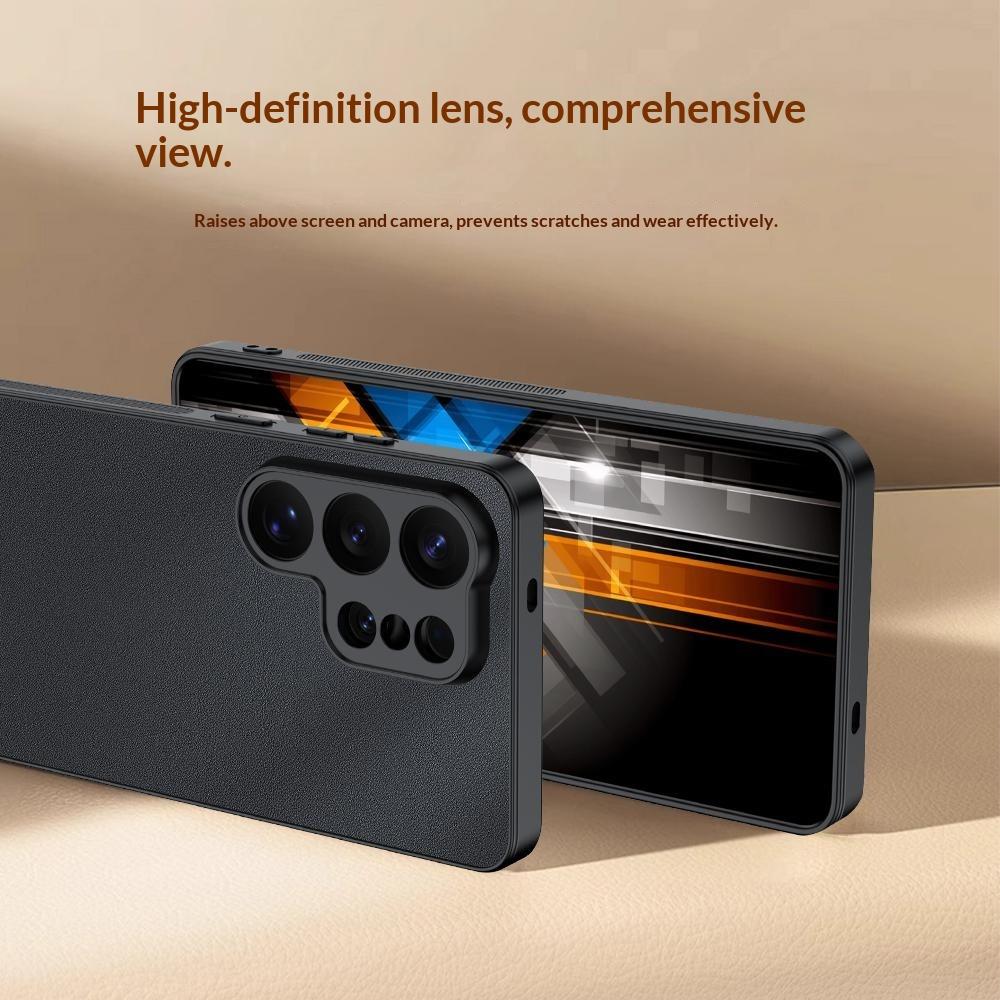 For Samsung Galaxy S26 Ultra Case PU Leather Coated PC + TPU Anti-Drop Phone Cover