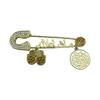 Modern Letter Shaped Brooch Pin Alloy With Turkish Cultural Charm Elegant Look Delicate Versatile Chest Pin