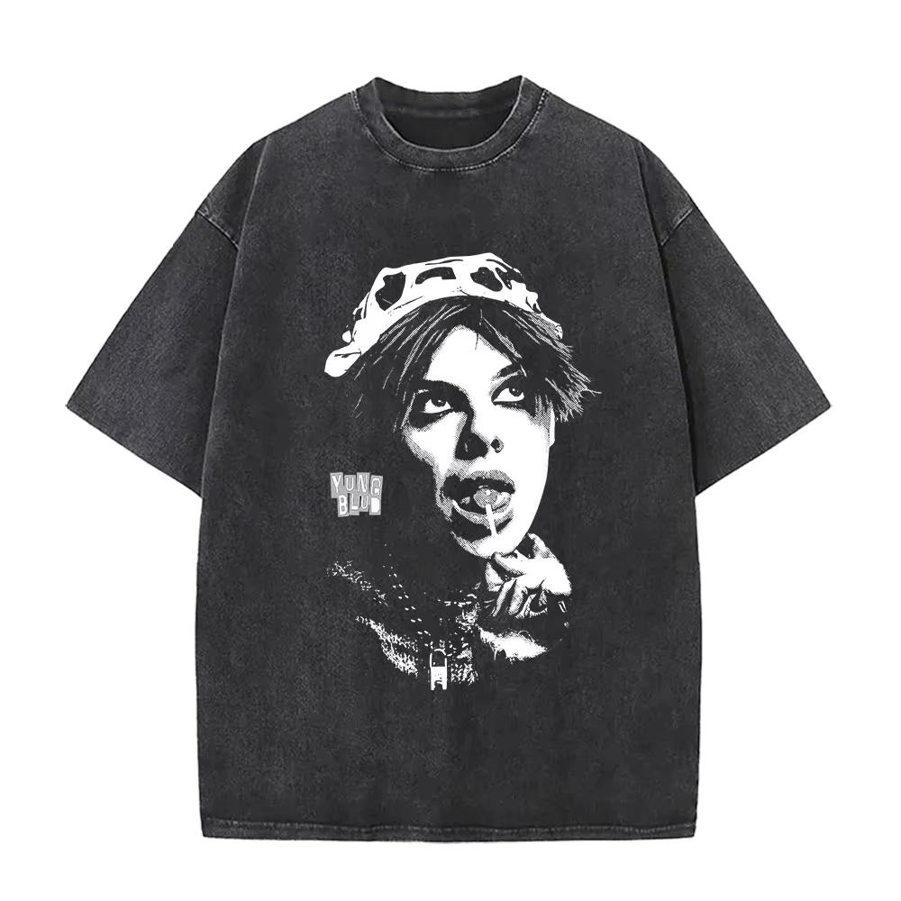 T-shirt Vintage Lavate Yungblud IDOLS The World Tour Uomo Donna Hip Hop Alta Qualità Gotico Oversize Streetwear