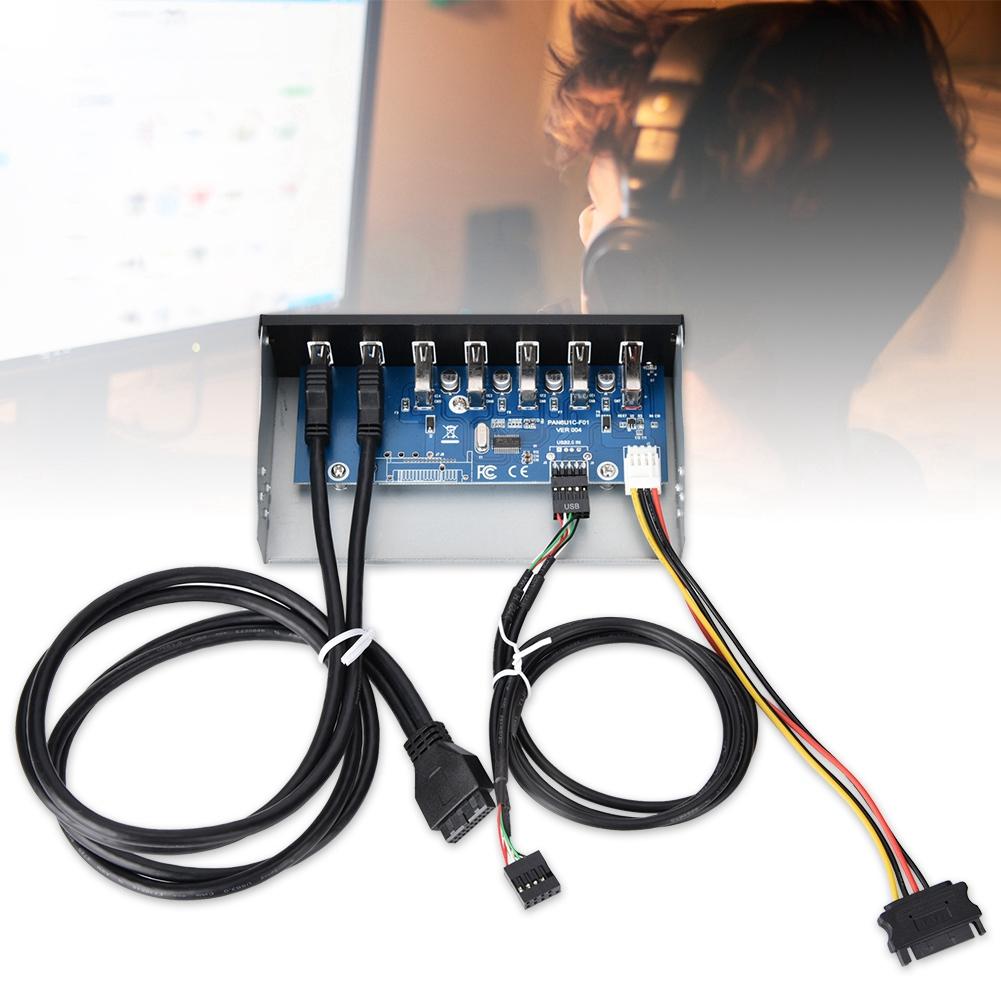 USB3.0 Optical Drive Front Panel 5.25 Inch 7 Port HUB 19PIN to 2 Port U3+4 Port U2 Fast Chargin
