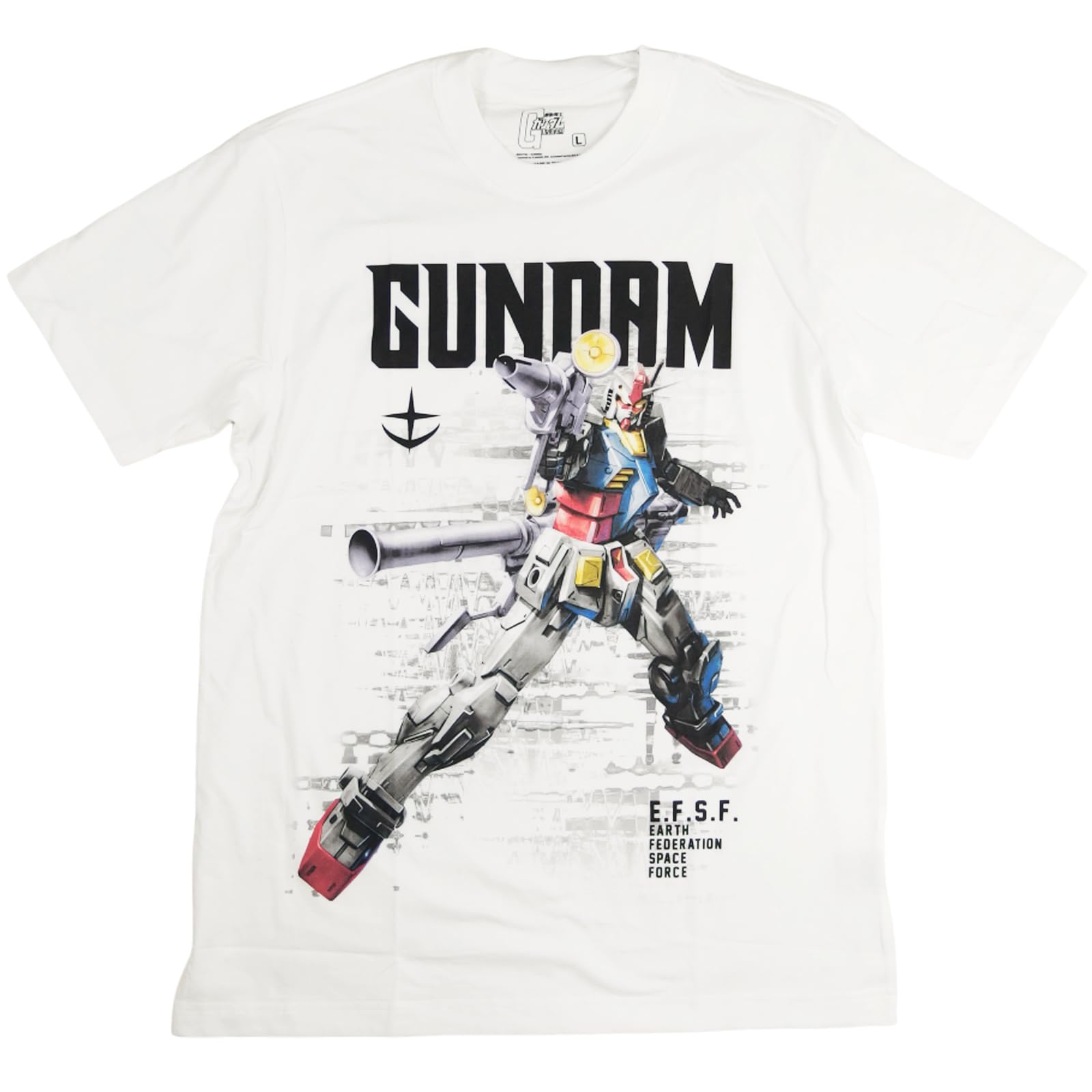

Футболка Mobile Suit Gundam с коротким рукавом Earth Federation Forces EFSF Amuro Ray Anime Character Goods Zaku Zeong Collector White M Size [EVERSOUL]