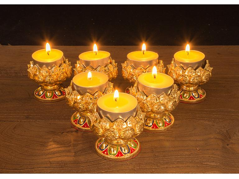 Tybetański Styl Długo Palący Nepalski Lotosowy Uchwyt na Lampę Ghee do Dekoracji Domu