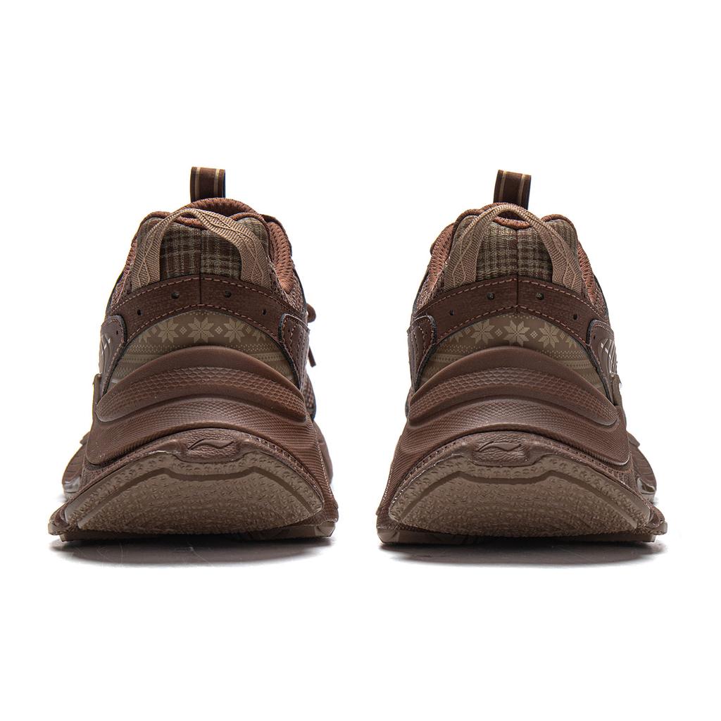 Li Ning Xingji Cushioning Abrasion Resistant Breathable Low top Chunky Sneakers Women's Tan Brown AGCV354-4