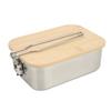 Bento-Box 0,9 l Fassungsvermögen Edelstahl Bambusdeckel Multifunktional für Outdoor