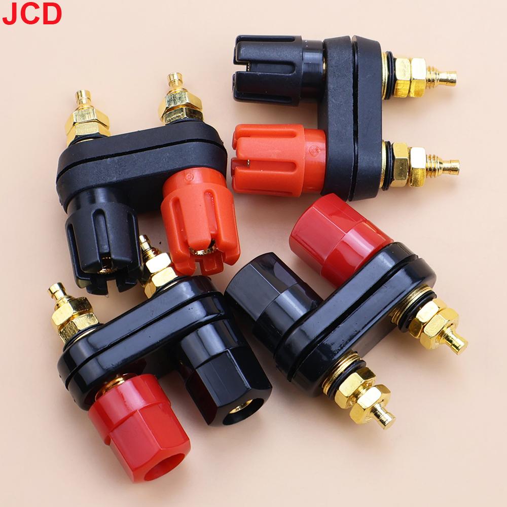 JCD 1PCS Banana Plugs Couple Terminals Red Black Connector Amplifier Terminal Binding Post Banana Speaker Plug Jack