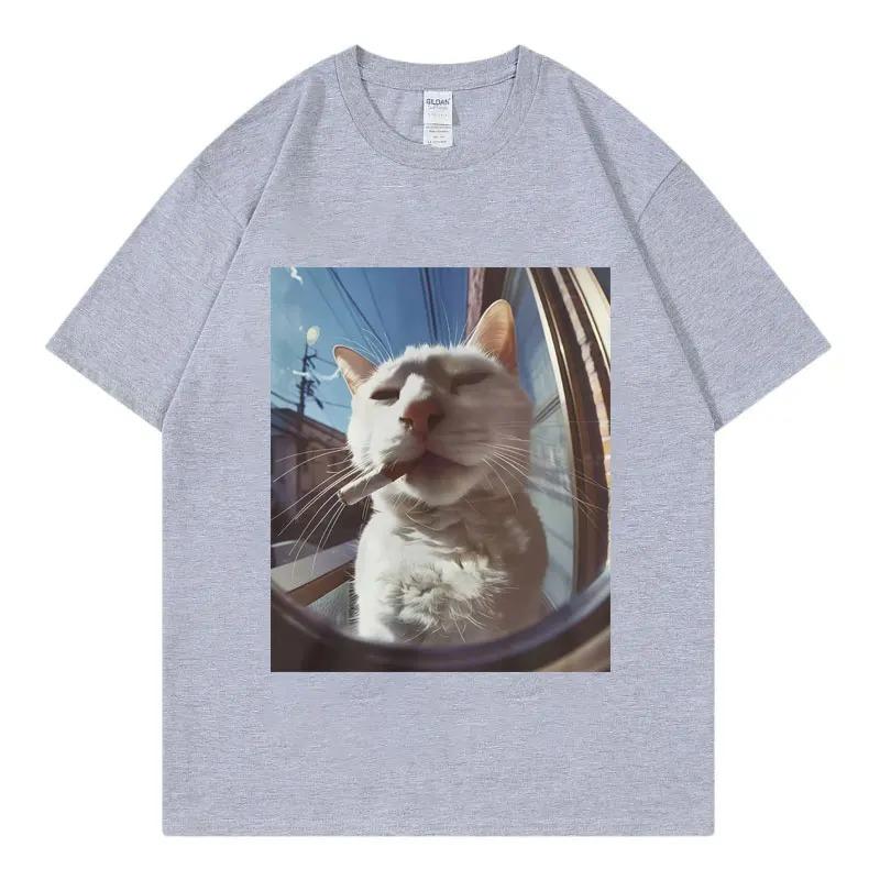 Cool Cat Fashion Casual Short Sleeve Streetwear Apparel Unisex Harajuku Y2K Fashion Casual Loose Cotton Summer New TShirt