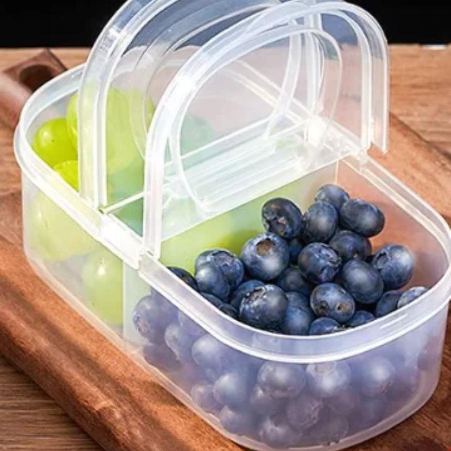 

Fruit Box Students Special Portable Preservation Box Office Workers Lunch Box Lunch Box Refrigerator Special Stall Storage Box 600ml double compartment