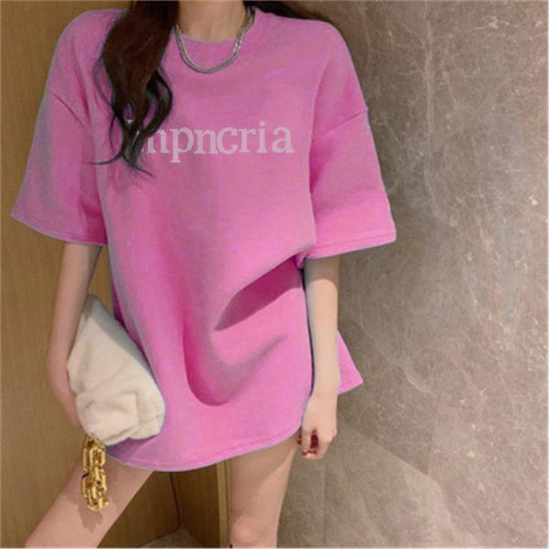 

Pink Short Sleeve Autumn Loose Women s T-Shirt – Trendy Mid-Length Design XL