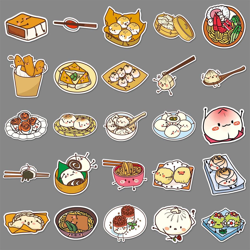 50 Cute Cartoon Stickers: Waterproof Dot Graffiti for Kids' Decor, Phone Cases, Luggage