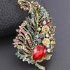 Exquisite Colorful Leaf Brooch: Vintage Diamond-Studded Pin for Women's Clothing and Accessories
