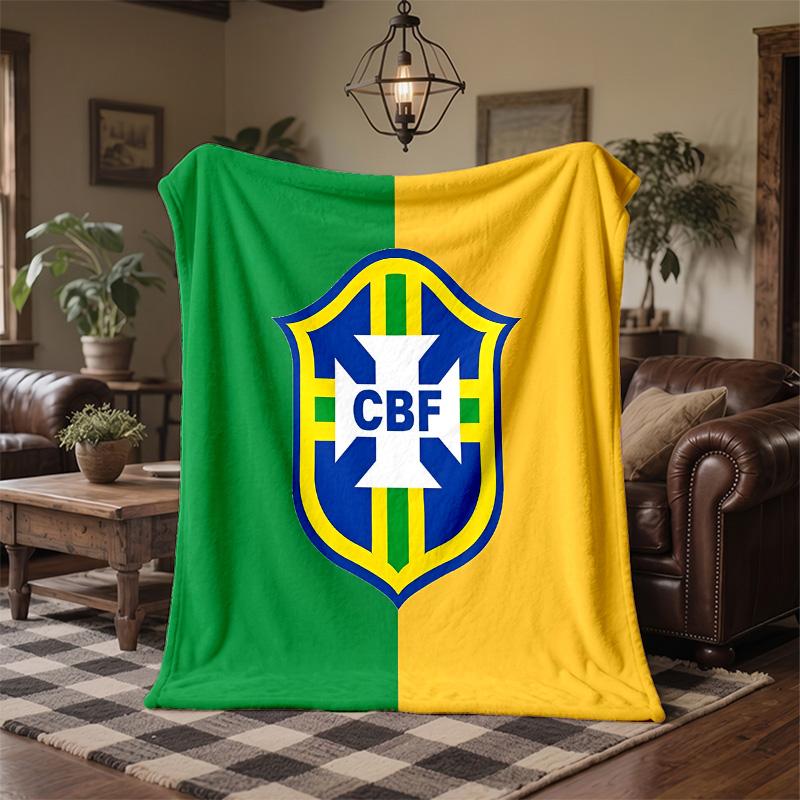 Brazil national football team Print Flannel Blanket Soft Warm Sofa Bed Throw Blanket For Home Office Bedroom