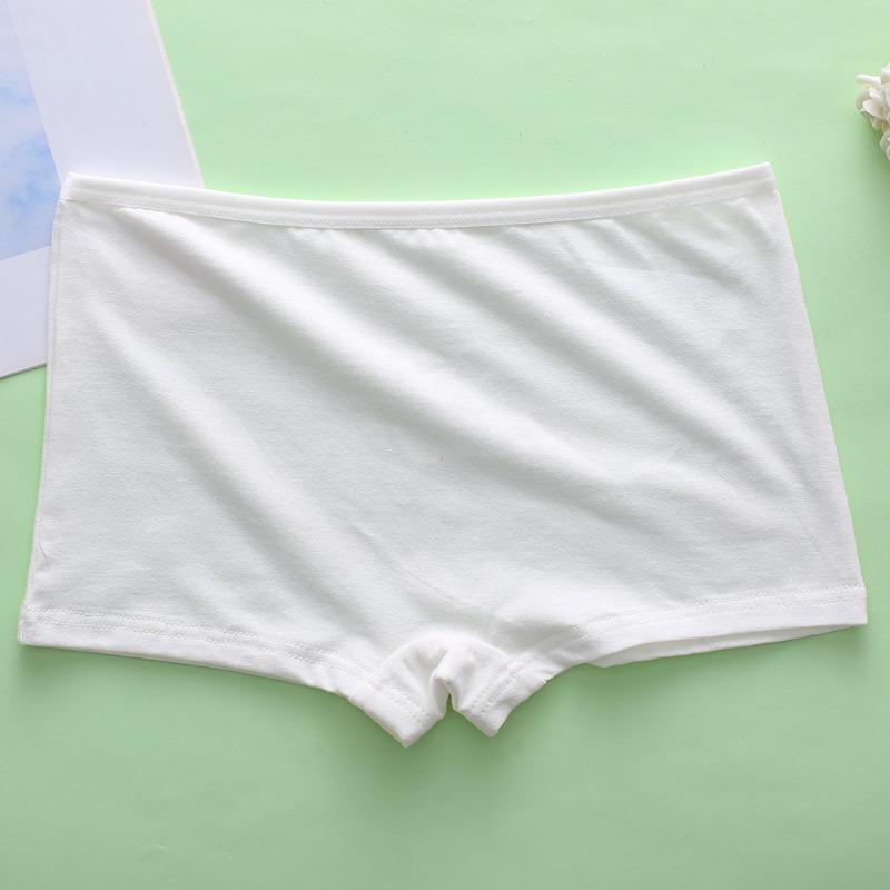 Girls Cotton Mid-Rise Boyshorts Solid Color Full Cotton Crotch Teen Underwear Plus Size
