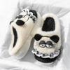 Cute cartoon cotton slippers women's autumn and winter indoor home non-slip warm plush thickened plush kitten cotton mop