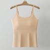 Solid Color Plus Size Camisole Tank Top For Women With Built In Anti Exposure Bra