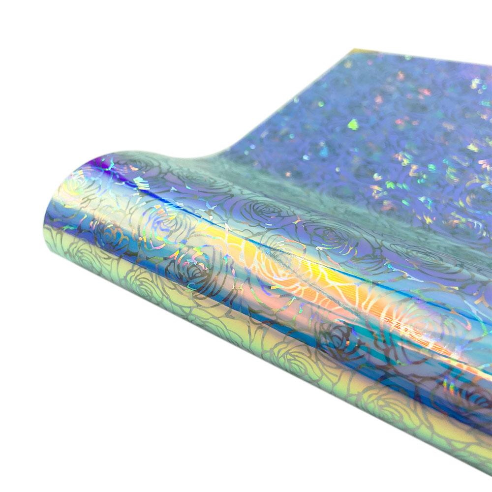 Holographic Adhesive Craft Vinyl for Cut Easy to Weed & Transfer Iridescent Film for Home Decor Logo Letters Car Glass Sheets